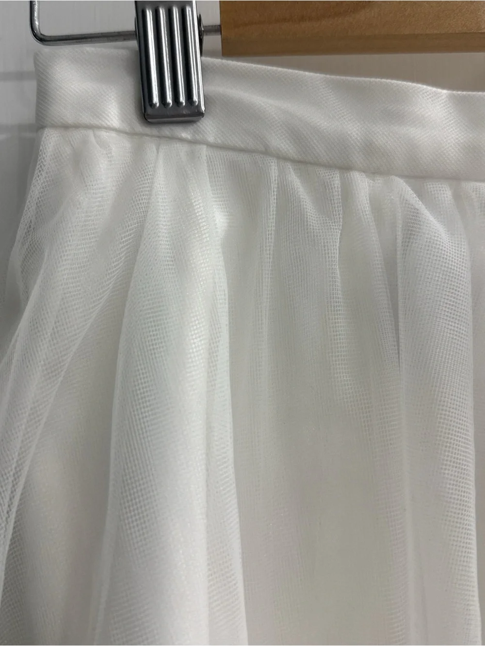 David's Bridal White Tulle Circle Skirt